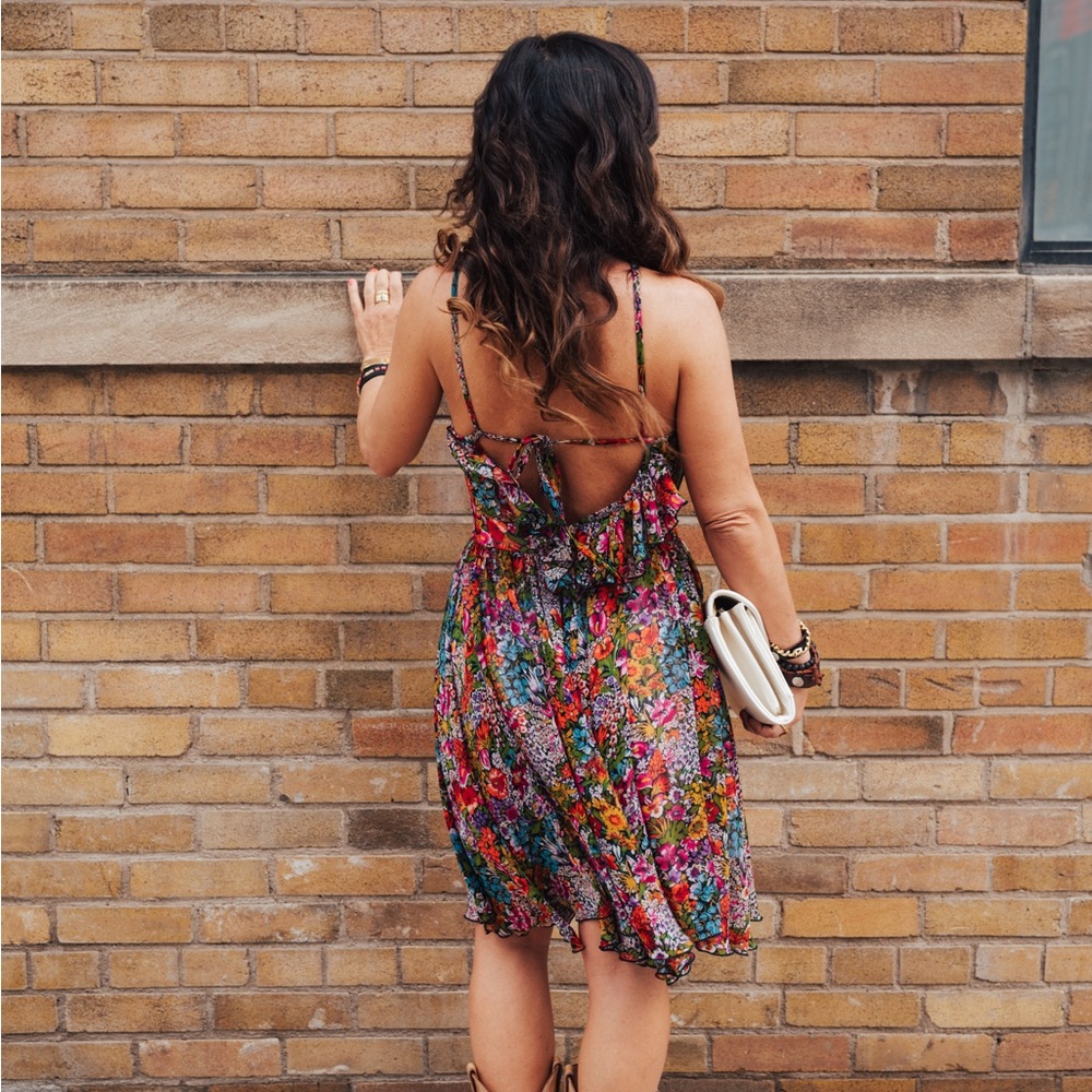 Midnight Garden Ruffle Slip Dress - Picture 3 of 4